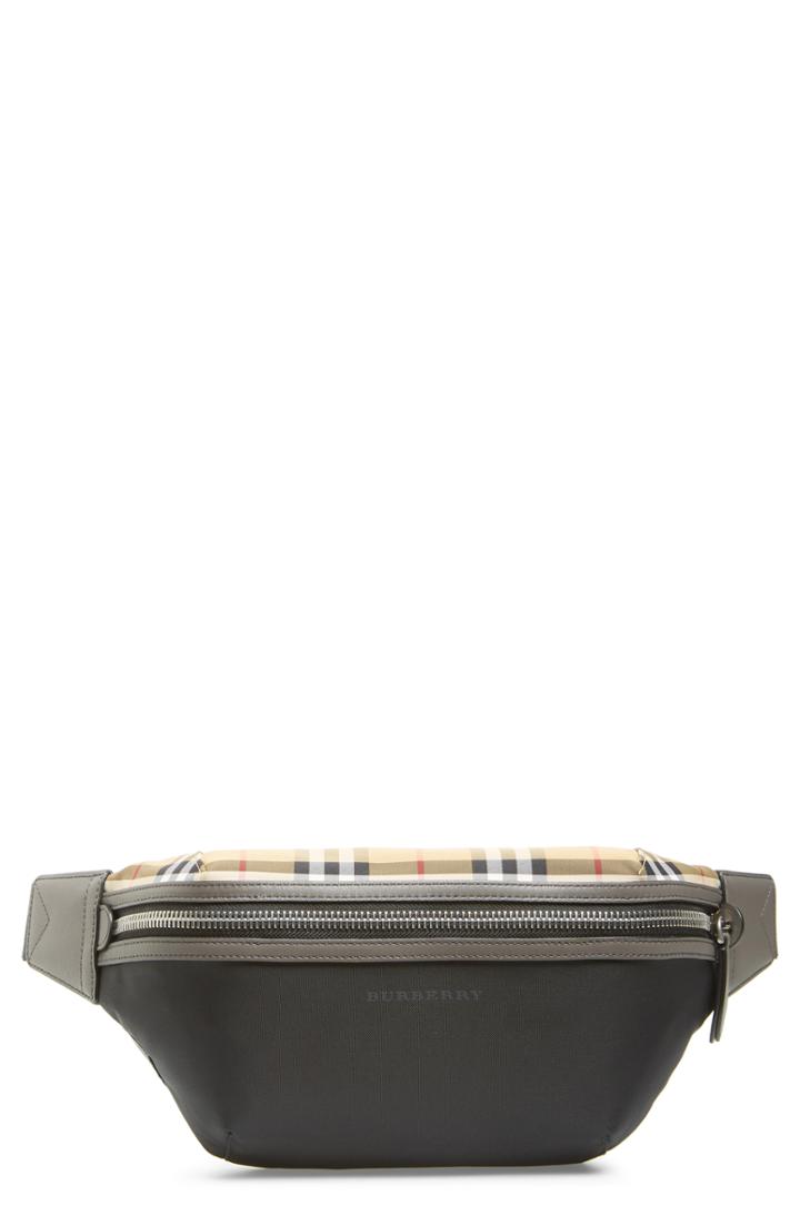 Men's Burberry Vintage Check Waist Pack - Black