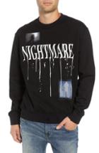 Men's The Kooples Nightmare Graphic Distressed Sweatshirt - Black