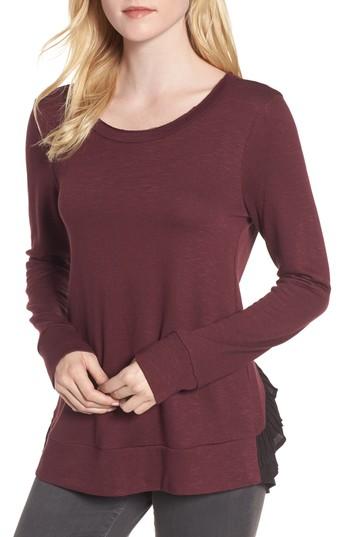 Women's Chelsea28 Ruffle Back Sweatshirt - Burgundy