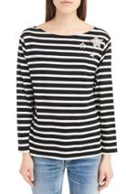 Women's Saint Laurent Star Embellished Cotton Jersey Top