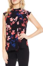 Women's Vince Camuto Floral High/low Blouse, Size - Black