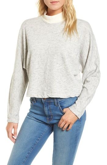 Women's Splendid Sidelight Crop Mock Neck Pullover - Grey