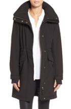 Women's Eliza J Soft Shell Hooded Raincoat - Black
