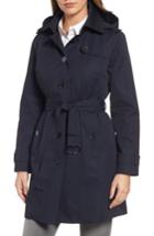 Petite Women's Michael Michael Kors Core Trench Coat With Removable Hood & Liner P - Blue