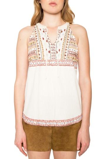 Women's Willow & Clay Embroidered Sleeveless Top - Ivory