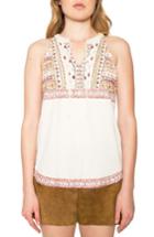 Women's Willow & Clay Embroidered Sleeveless Top - Ivory