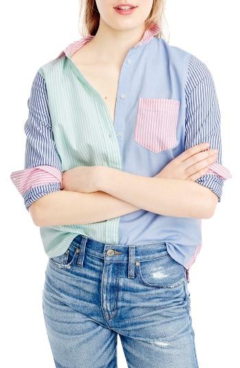 Women's J.crew Colorful Cocktail Boy Shirt