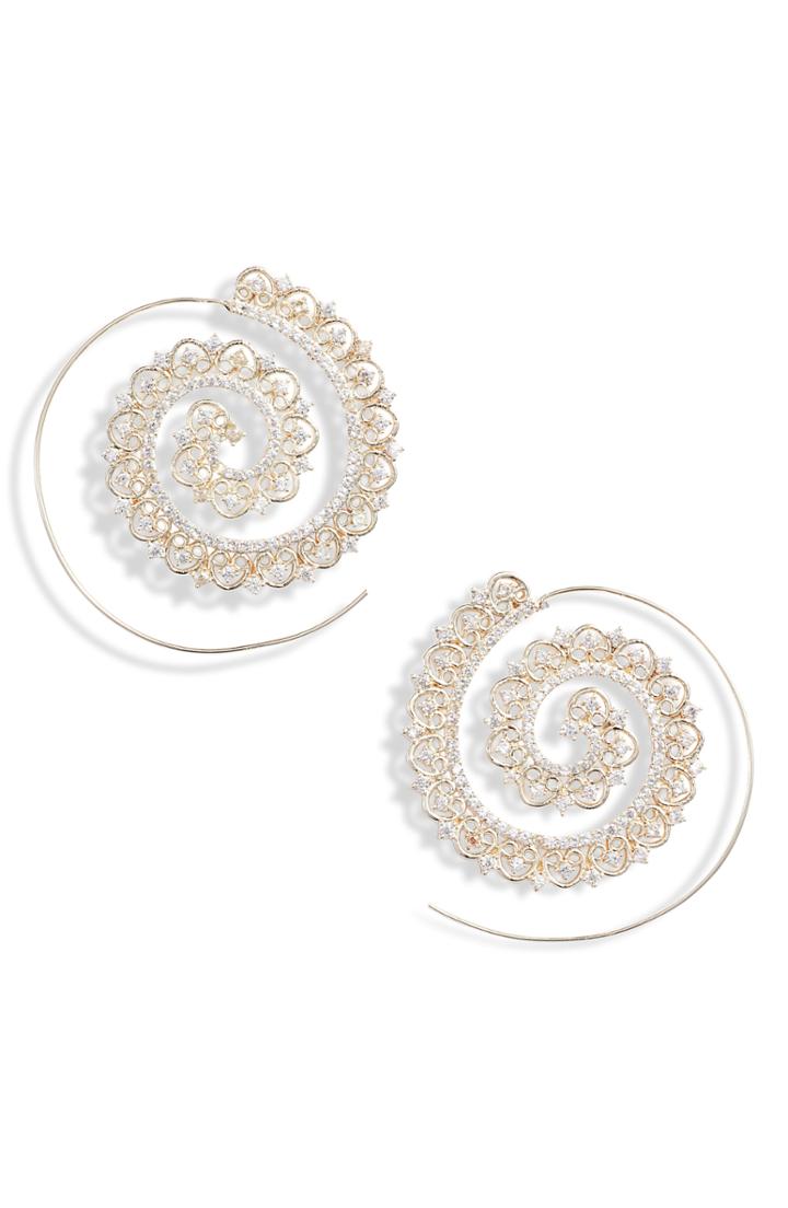 Women's Jenny Packham Crystal Swirl Earrings