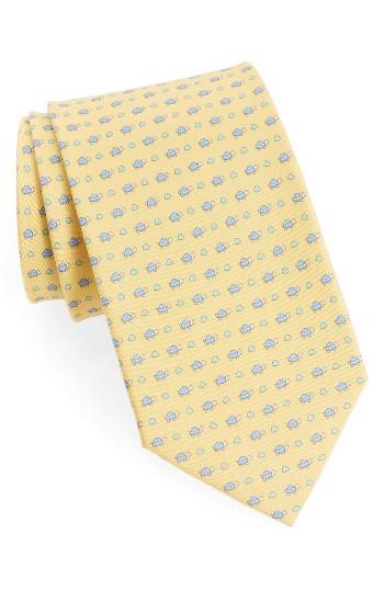 Men's Salvatore Ferragamo Print Silk Tie, Size - Yellow