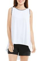 Women's Vince Camuto Embroidered High/low Top - White