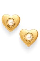 Women's Marc Jacobs Faux Pearl Heart Stud Earrings