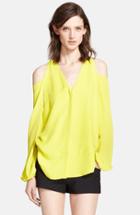 Women's Tamara Mellon Cold Shoulder Silk Georgette Blouse