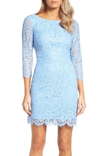 Women's Adrianna Papell Metallic Lace Minidress - Blue