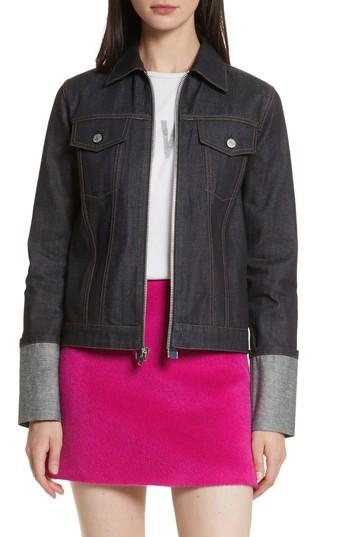 Women's Helmut Lang Re-edition Zip Denim Jacket - Blue