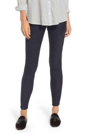 Women's Hue Essential Denim Moto Leggings - Blue