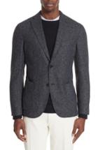 Men's Boglioli Trim Fit Tweed Wool Blend Blazer Us / 52 Eu R - Blue