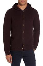 Men's Eleventy Ribbed Hooded Sweater, Size - Burgundy