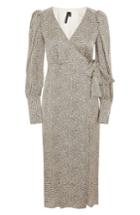 Women's Topshop Boutique Mini Spot Wrap Dress Us (fits Like 0-2) - Beige