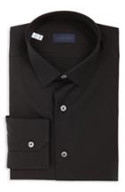 Men's Lanvin Extra Trim Cotton Poplin Sport Shirt Eu - Black