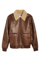 Men's Tunellus Distressed Faux Leather Jacket - Brown