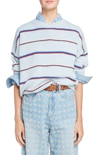 Women's Isabel Marant Etoile Gatlin Stripe Alpaca Blend Sweater Us / 34 Fr - Blue