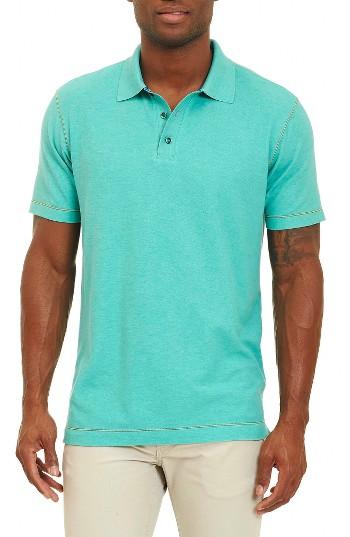 Men's Robert Graham Messenger Pique Polo - Green