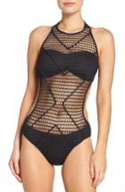 Women's Kenneth Cole New York Wrapped In Love One-piece Swimsuit - Black