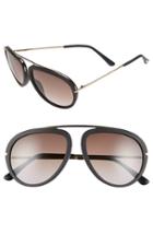 Women's Tom Ford 'stacy' 57mm Sunglasses - Matte Black/ Gradient Bordeaux