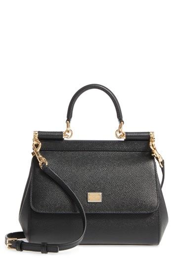 Dolce & Gabbana Small Miss Sicily Leather Satchel - Black