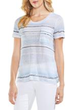 Women's Vince Camuto Soft Dunes Stripe Tee, Size - Blue