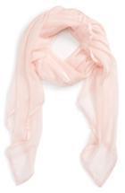 Women's Nordstrom Satin Border Silk Chiffon Scarf, Size - Pink