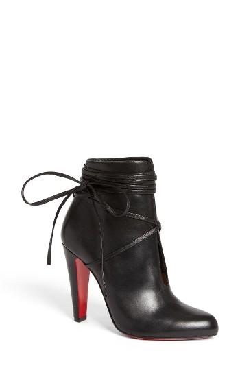 Women's Christian Louboutin Ankle Tie Bootie Us / 36eu - Black
