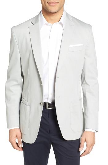 Men's Jkt New York Trim Fit Stretch Cotton Blazer S - Beige