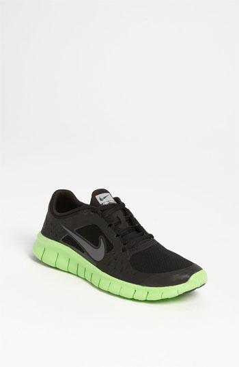 Nike 'free Run 3' Running Shoe (big Kid) Black/ Electric
