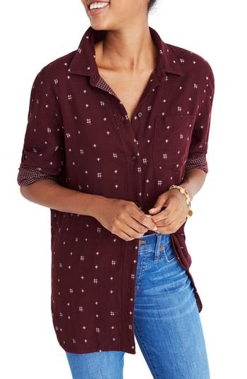 Women's Madewell Double Face Classic Ex-boyfriend Shirt - Red