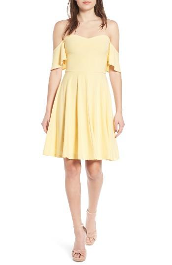 Women's Leith Off The Shoulder Fit & Flare Dress - Yellow