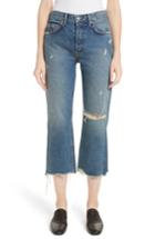 Women's Grlfrnd Ripped Rigid High Waist Pop Crop Jeans - Blue