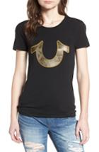 Women's True Religion Brand Jeans Mesh Horseshoe Tee - Black