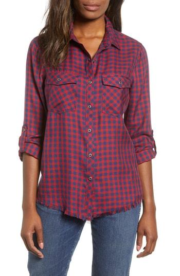 Women's Billy T Lace Back Plaid Shirt