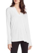 Women's Michael Stars Gathered V-neck Top, Size - White