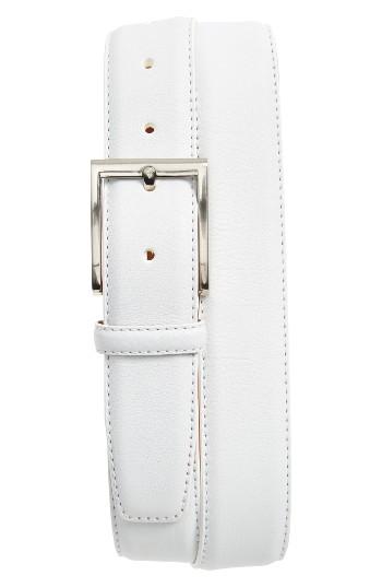 Men's Magnanni Rugo Leather Belt - White