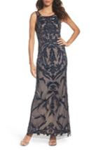 Women's Adrianna Papell Embellished Column Gown - Blue