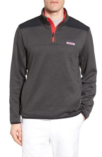 Men's Vineyard Vines Shep Performance Fleece Quarter Zip Pullover - Grey