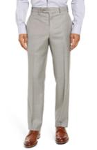Men's John W. Nordstrom Torino Flat Front Solid Wool Trousers - Brown