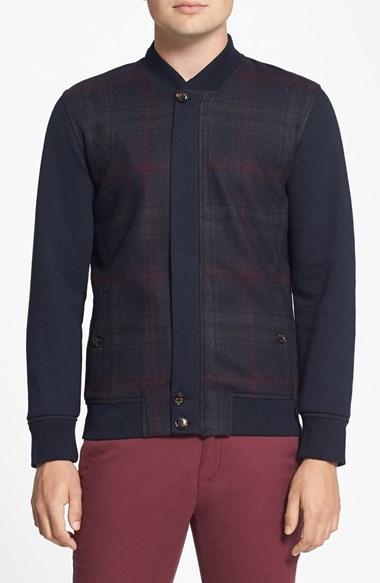 Ted Baker London 'azbak' Modern Fit Plaid Full Zip Bomber Jacket