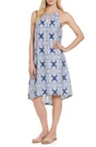 Women's Vineyard Vines Mirrored Leaves Trapeze Halter Dress - Blue