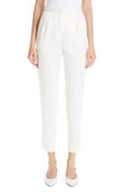 Women's Mansur Gavriel Pleated Tapered Trousers Us / 38 It - Ivory