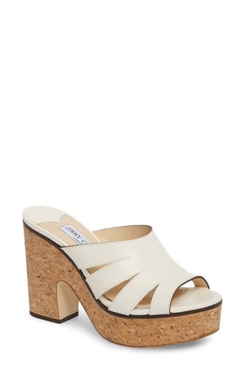 Women's Jimmy Choo Dray Platform Slide Sandal Us / 34eu - White
