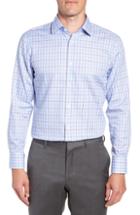 Men's Boss Marley Sharp Fit Plaid Dress Shirt R - Blue