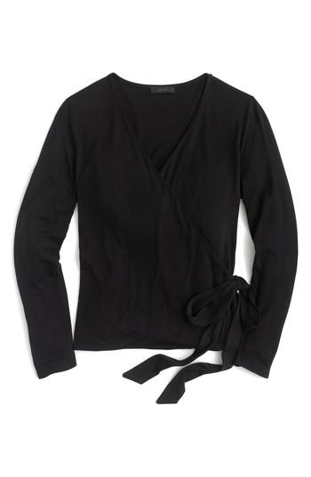 Women's J.crew Wrap & Tie Top - Black